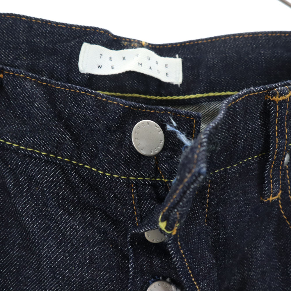 未使用 テクスチャーウィーメイド 日本製 タイトストレート デニムパンツ W30 インディゴ TEXTURE WE MADE フラッシャー付き メンズ