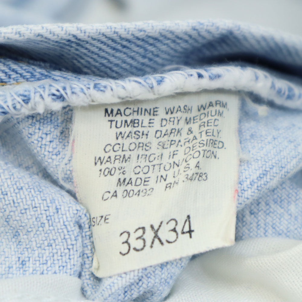 Lee リー 90s USA製 オールド デニムパンツ W33 アイスブルー系 ジーンズ メンズ