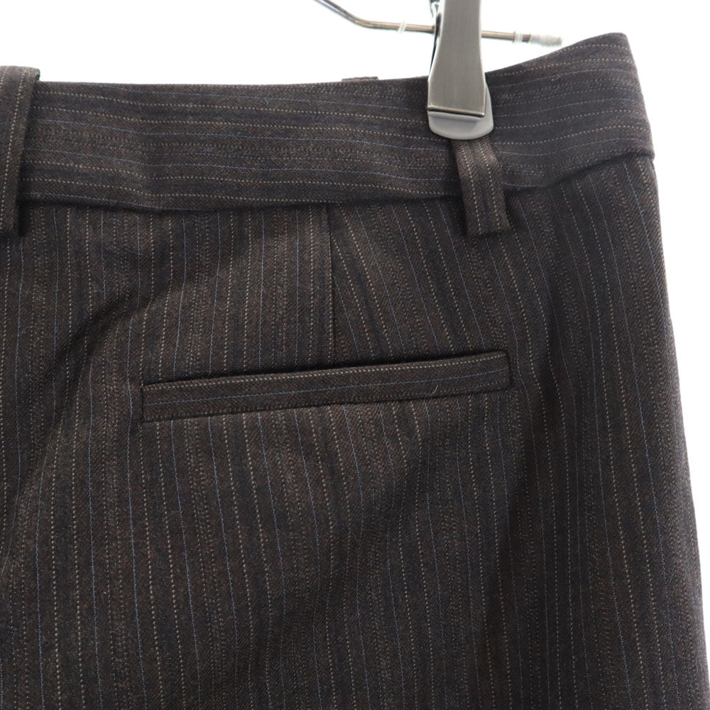 クロエ フランス製 ウール ストライプ柄 スラックスパンツ T36 ブラウン Chloe レディース