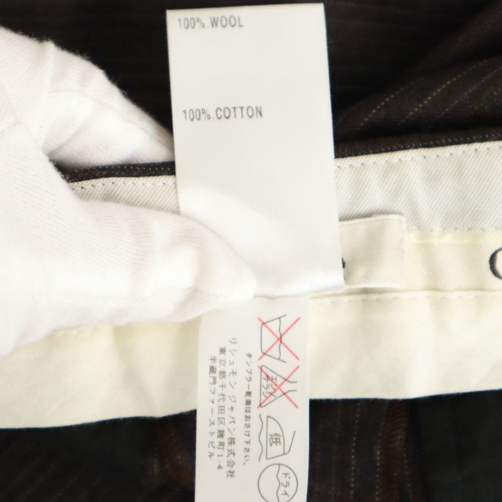 クロエ フランス製 ウール ストライプ柄 スラックスパンツ T36 ブラウン Chloe レディース