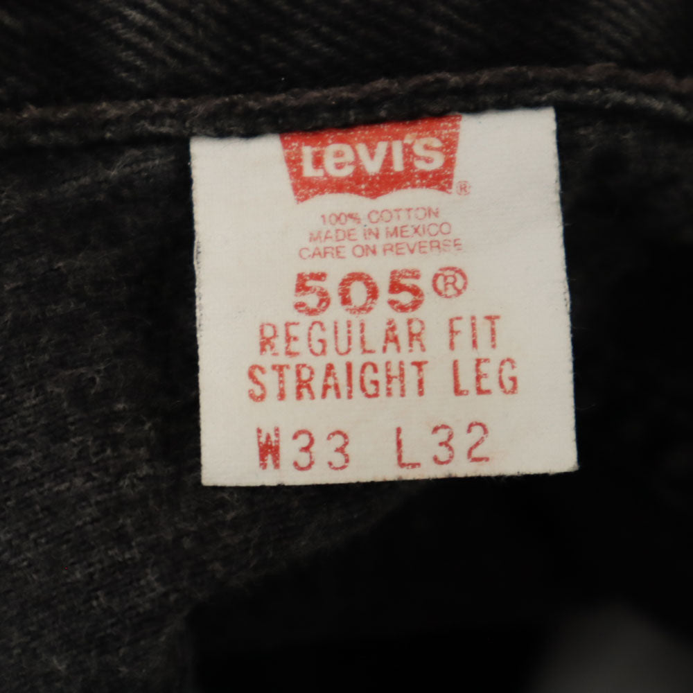 Levi's リーバイス 00s 505 先染め ブラック ストレートデニムパンツ W33 ブラック ジーンズ REGULAR FIT メンズ