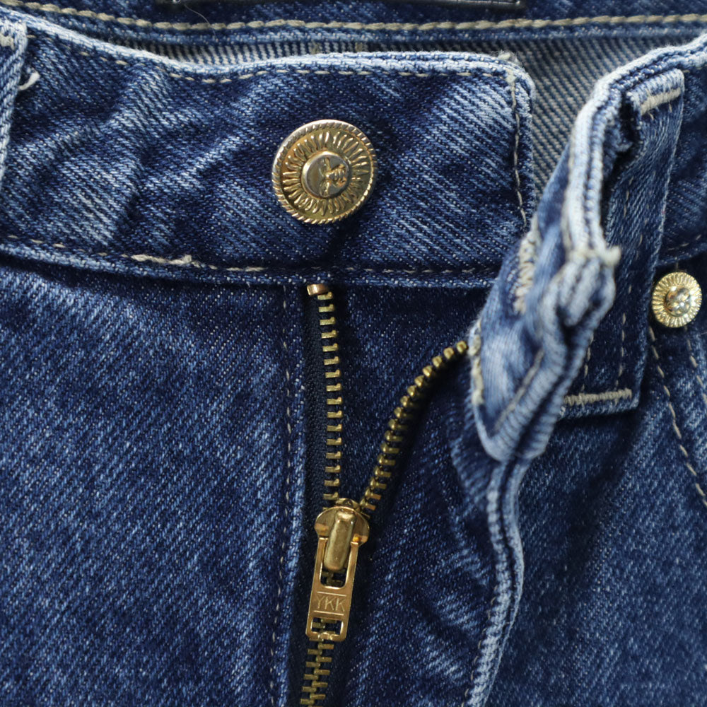 ヴェルサーチジーンズクチュール イタリア製 テーパードデニムパンツ W28 ネイビー レディース