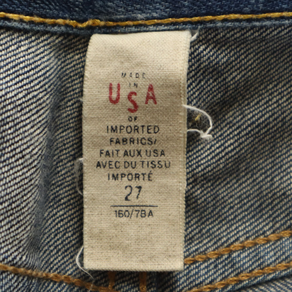 ダブルアールエル USA製 スキニーフィット デニムパンツ W27 インディゴ RRL ジーンズ レディース