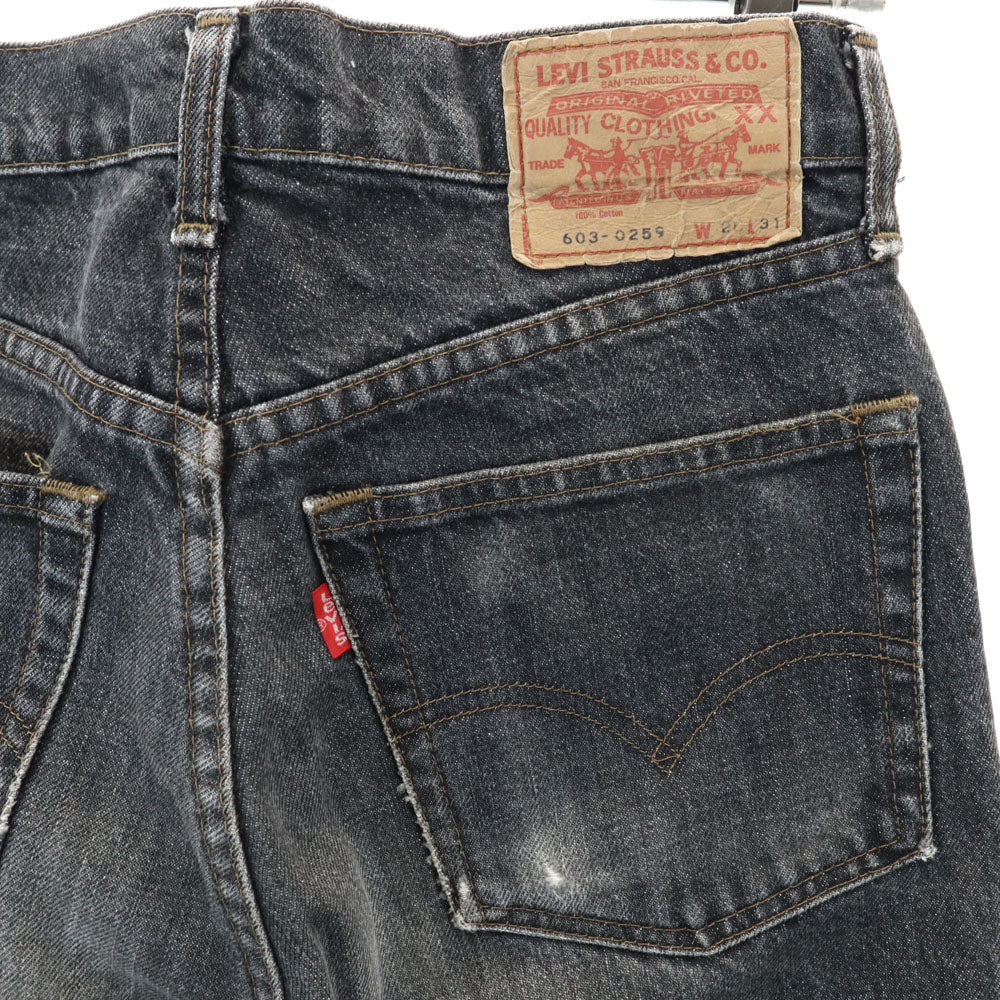 Levi's リーバイス 80s 603 日本製 後染め ブラック デニムパンツ W28 ブラック ジーンズ ボタンフライ メンズ
