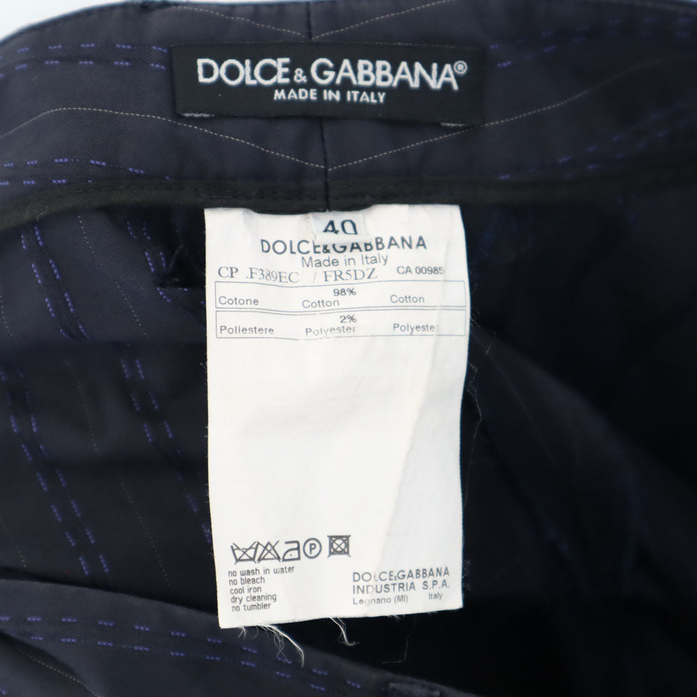 DOLCE&GABBANA ドルチェアンドガッバーナ イタリア製 スラックスパンツ 40 ネイビー レディース
