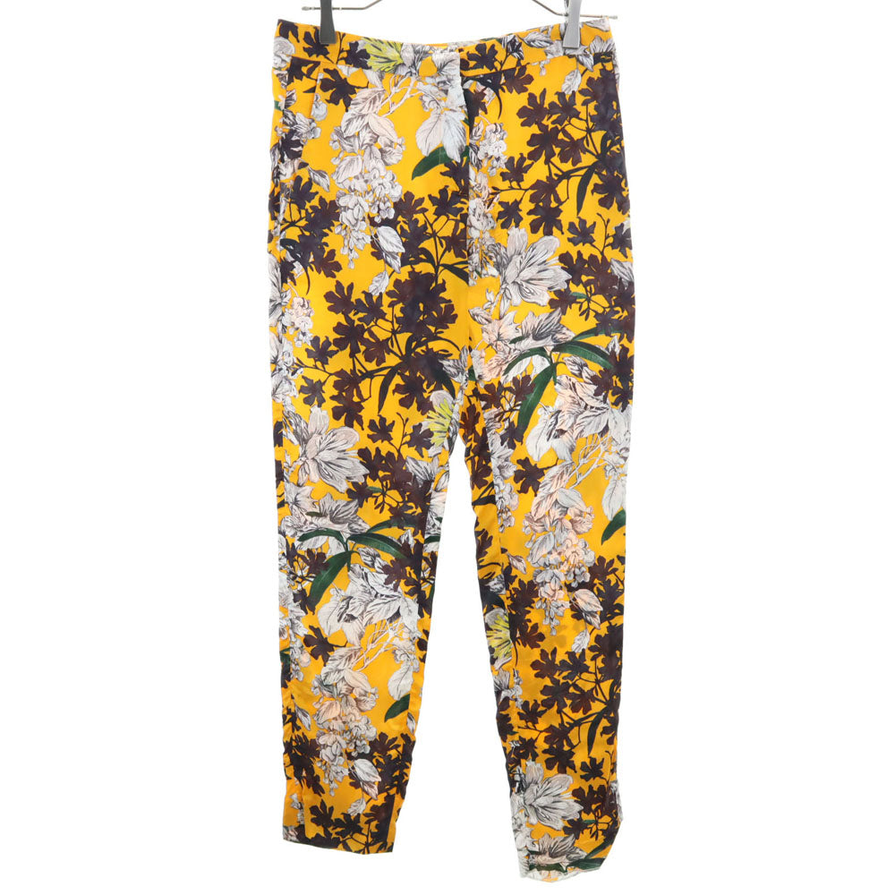 MSGM エムエスジーエム イタリア製 花柄 ロングパンツ 38 オレンジ系 ボタニカル レディース