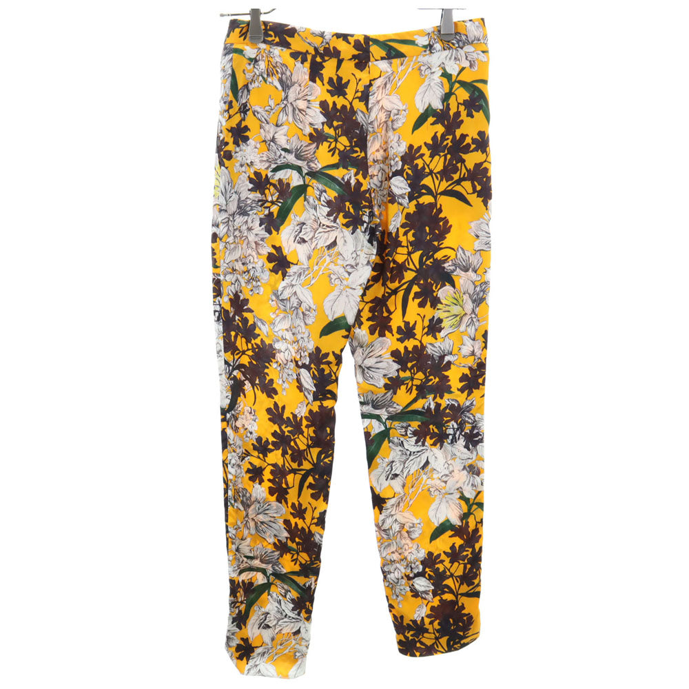 MSGM エムエスジーエム イタリア製 花柄 ロングパンツ 38 オレンジ系 ボタニカル レディース