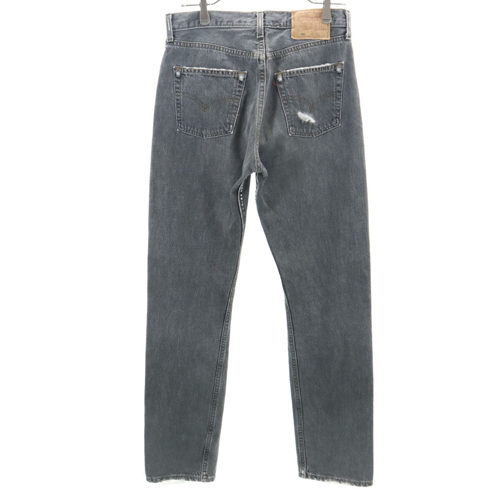 Levi's リーバイス 90s 501 USA製 後染め ブラック ストレートデニムパンツ W30 グレー ボタンフライ メンズ