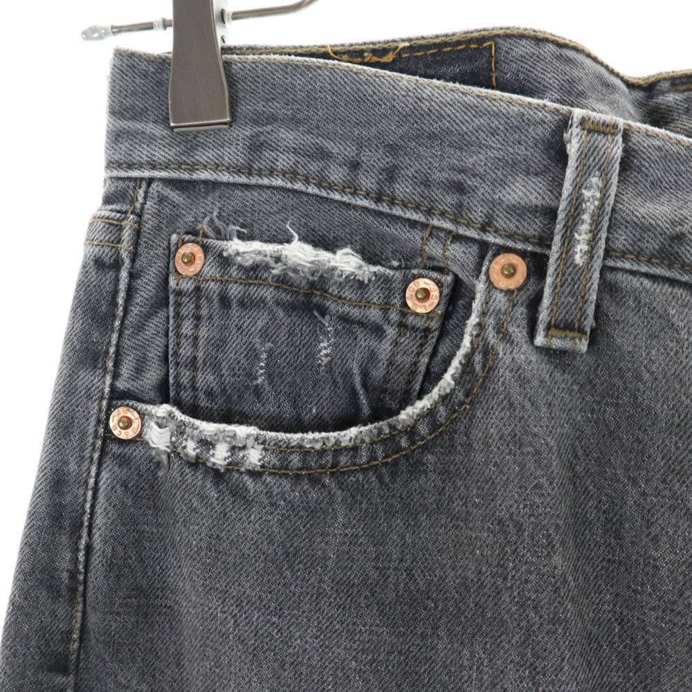 Levi's リーバイス 90s 501 USA製 後染め ブラック ストレートデニムパンツ W30 グレー ボタンフライ メンズ