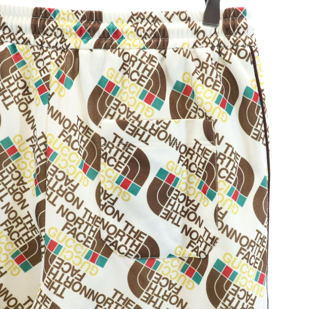 未使用 GUCCI グッチ イタリア製 ノースフェイス コラボ 総ロゴ ジャージ ジョガーパンツ M ホワイト系 Ｘ THE NORTH FACE 箱付き メンズ