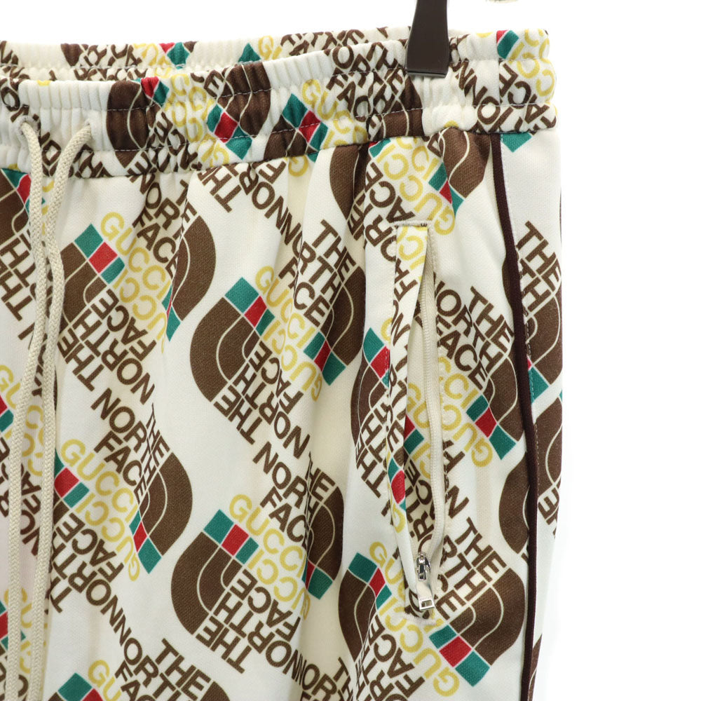 未使用 GUCCI グッチ イタリア製 ノースフェイス コラボ 総ロゴ ジャージ ジョガーパンツ M ホワイト系 Ｘ THE NORTH FACE 箱付き メンズ