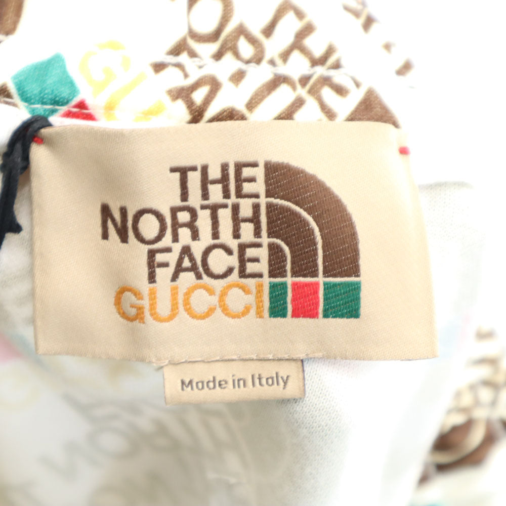 未使用 GUCCI グッチ イタリア製 ノースフェイス コラボ 総ロゴ ジャージ ジョガーパンツ M ホワイト系 Ｘ THE NORTH FACE 箱付き メンズ