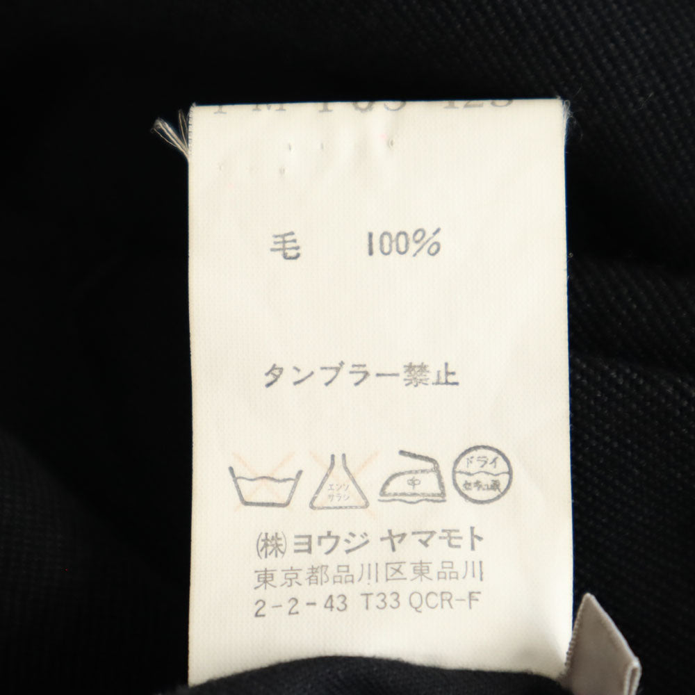 Yohji Yamamoto ヨウジヤマモト 日本製 ウール スラックスパンツ 2 黒 レディース