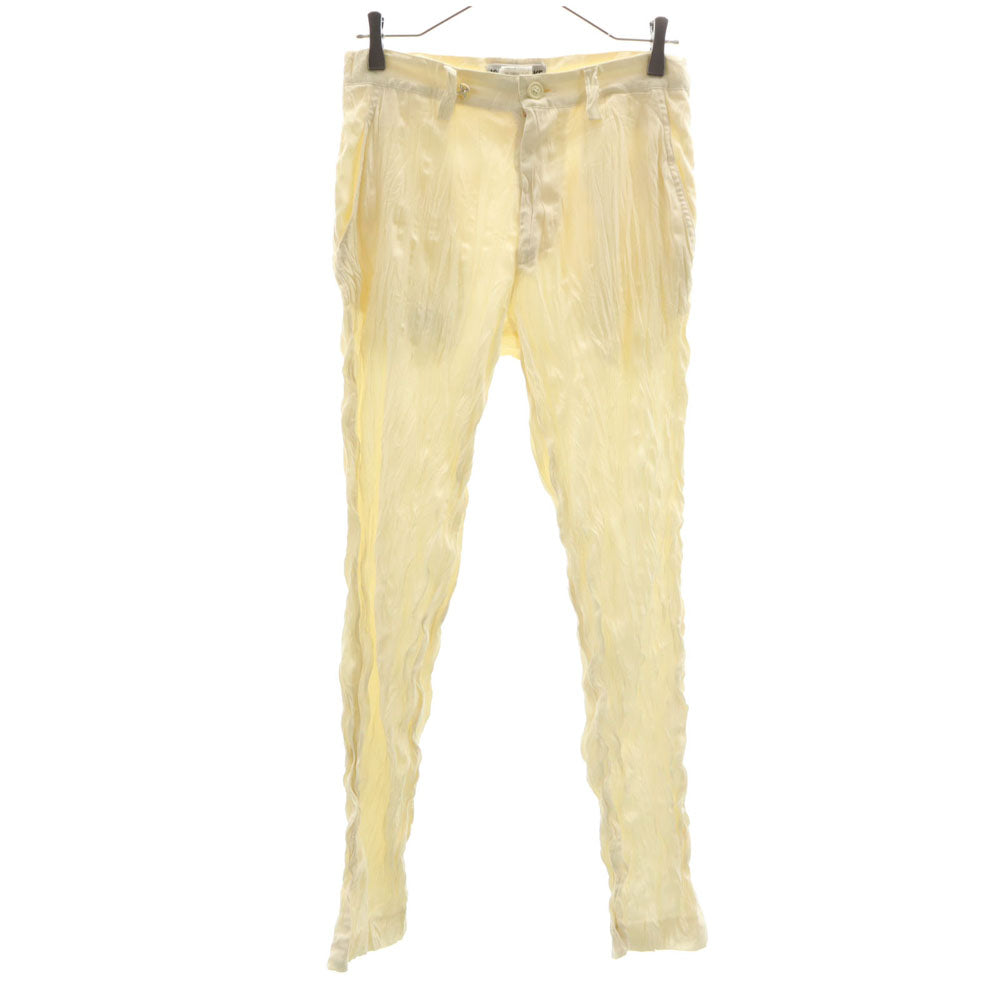 ISSEY MIYAKE イッセイミヤケ 90s 日本製 オールド シワ加工 ロングパンツ M クリーム レディース