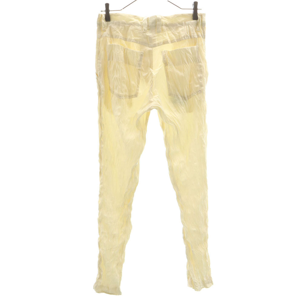 ISSEY MIYAKE イッセイミヤケ 90s 日本製 オールド シワ加工 ロングパンツ M クリーム レディース