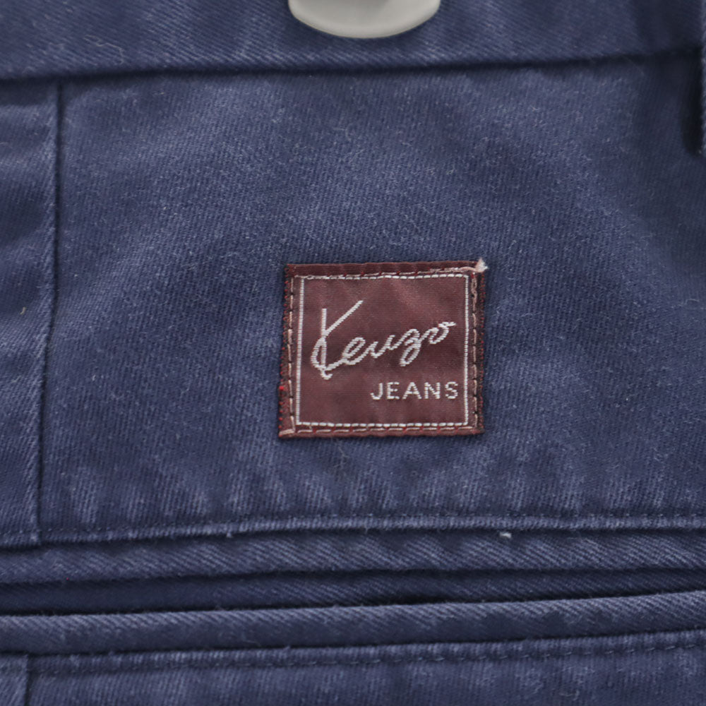 ケンゾージーンズ 90s 日本製 オールド チノパンツ 91cm ネイビー KENZO JEANS ビッグサイズ ボタンフライ メンズ