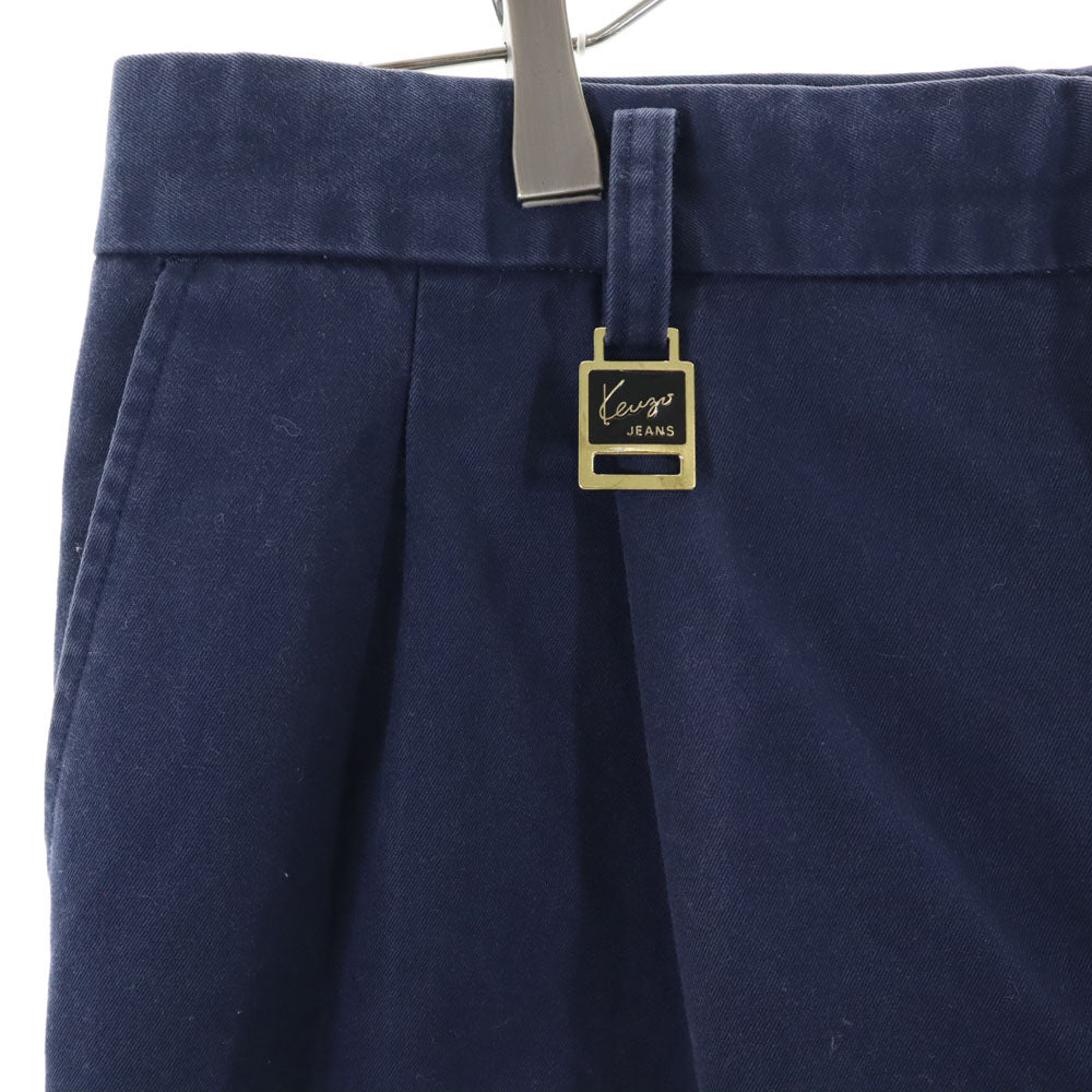 ケンゾージーンズ 90s 日本製 オールド チノパンツ 91cm ネイビー KENZO JEANS ビッグサイズ ボタンフライ メンズ