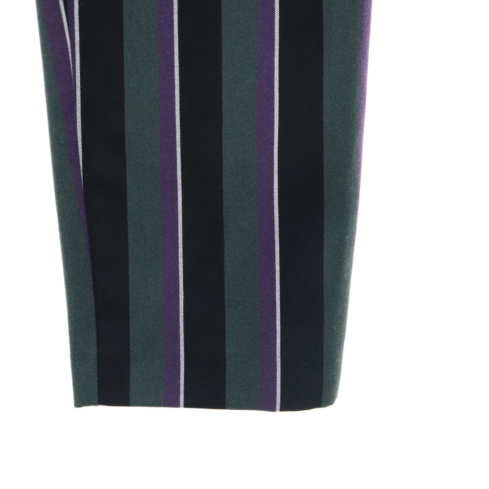 MAX&CO マックスアンドコー ブルガリア製 ストライプ柄 テーパード トラウザー パンツ 46 グリーン 他 レディース