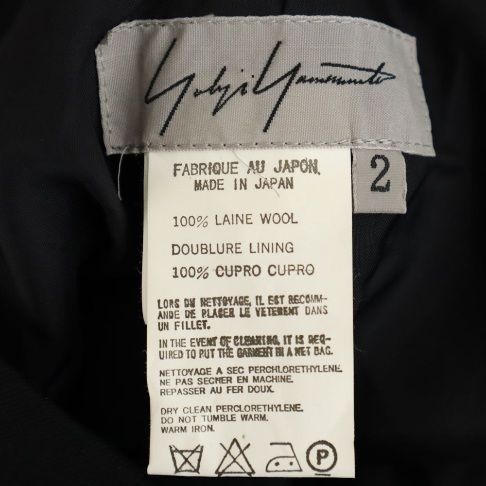 Yohji Yamamoto ヨウジヤマモト 日本製 ウールパンツ 2 ブラック レディース