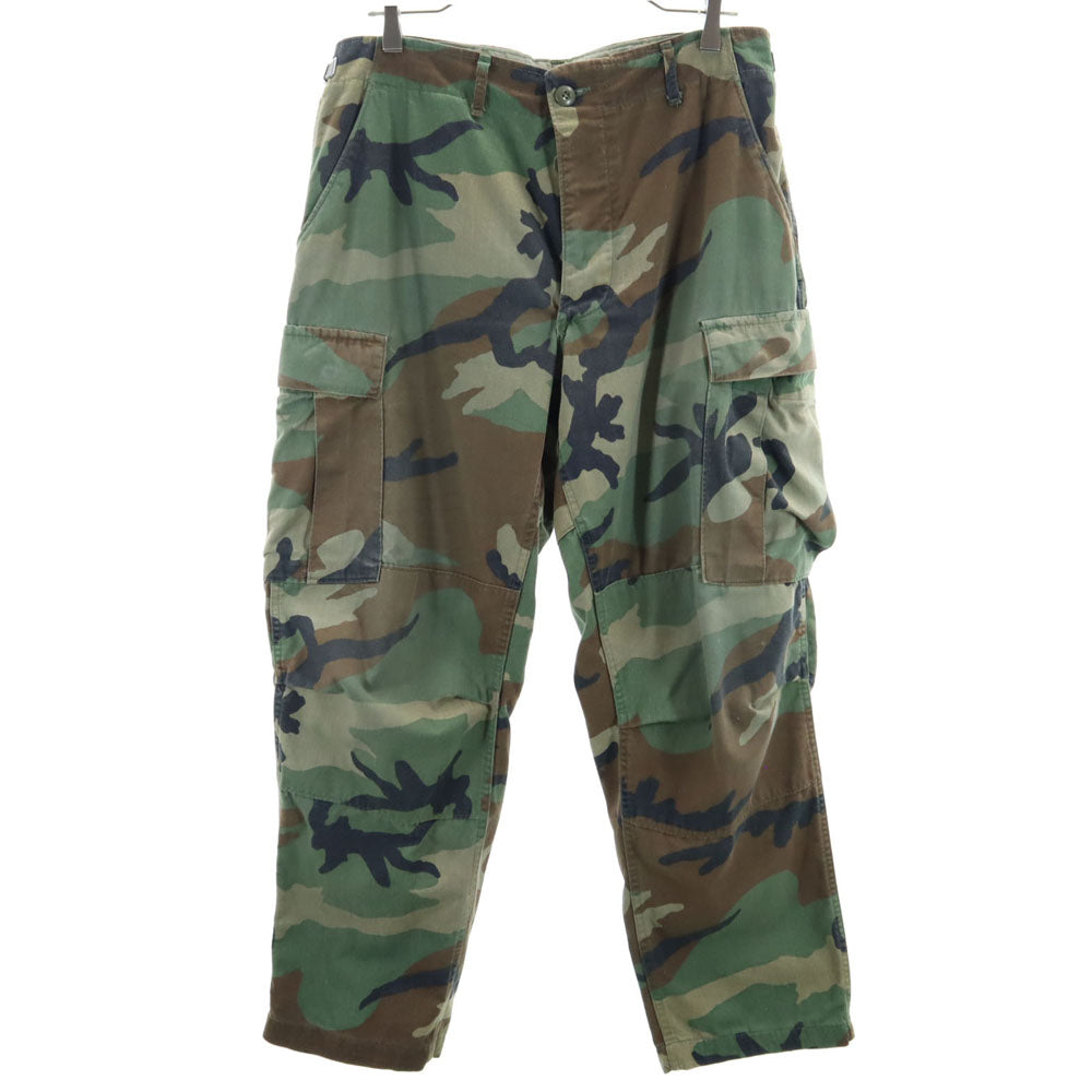 アメリカ軍 オールド カモフラージュ柄 カーゴパンツ グリーン US ARMY ボタンフライ メンズ
