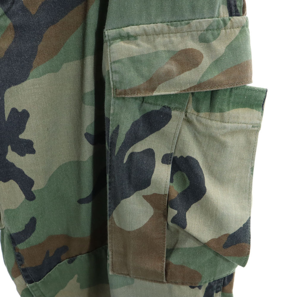 アメリカ軍 オールド カモフラージュ柄 カーゴパンツ グリーン US ARMY ボタンフライ メンズ