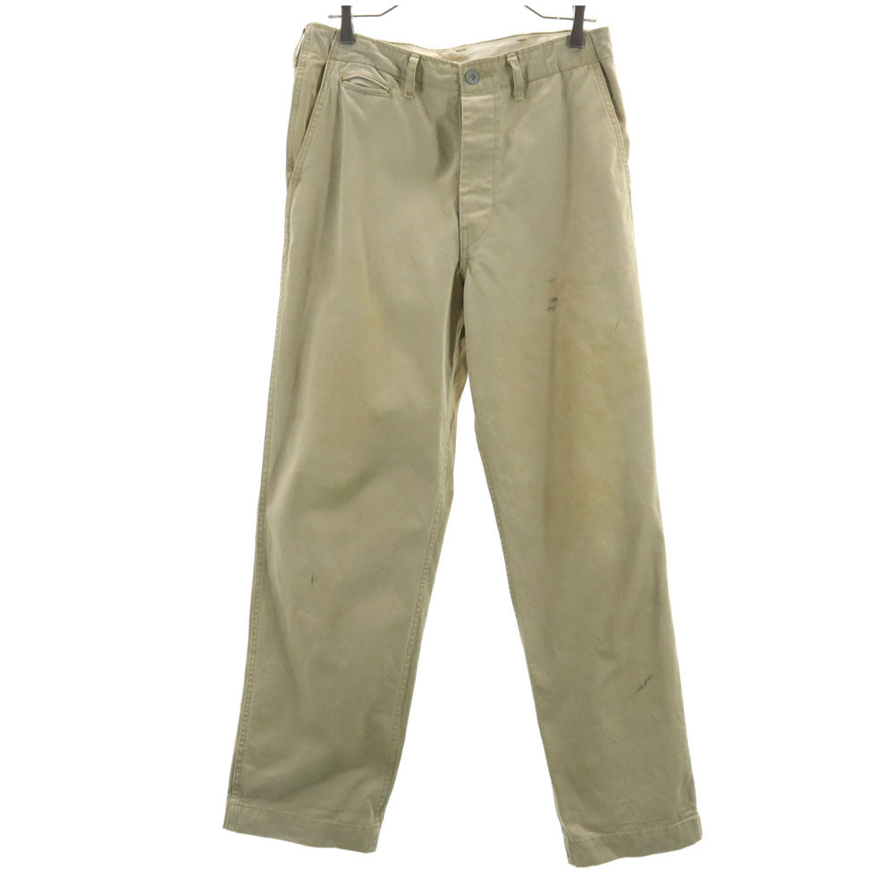 ARMY 復刻 メタルボタン チノパンツ W31 ベージュ ボタンフライ メンズ
