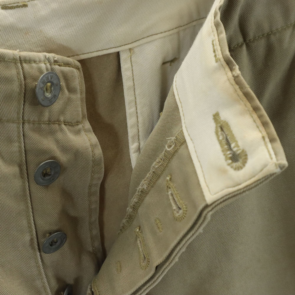 ARMY 復刻 メタルボタン チノパンツ W31 ベージュ ボタンフライ メンズ