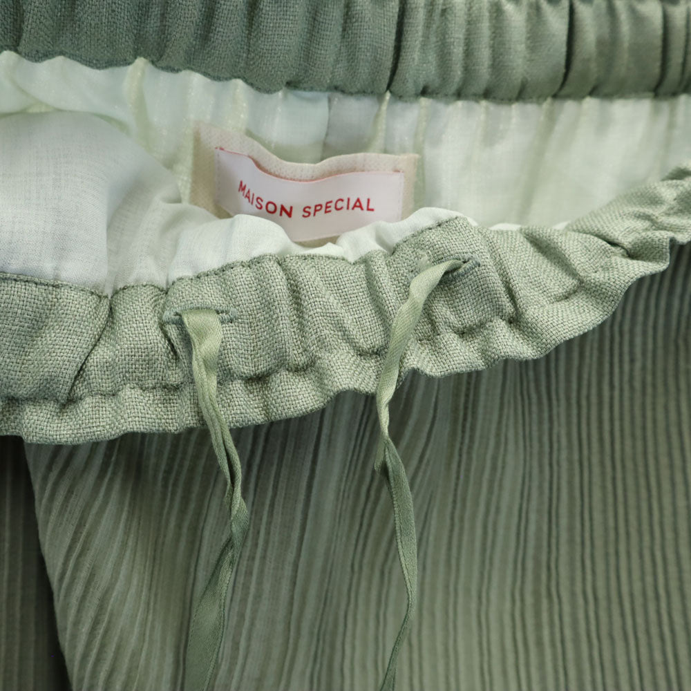 MAISON SPECIAL メゾンスペシャル ガウチョパンツ F オリーブ ウエストゴム レディース
