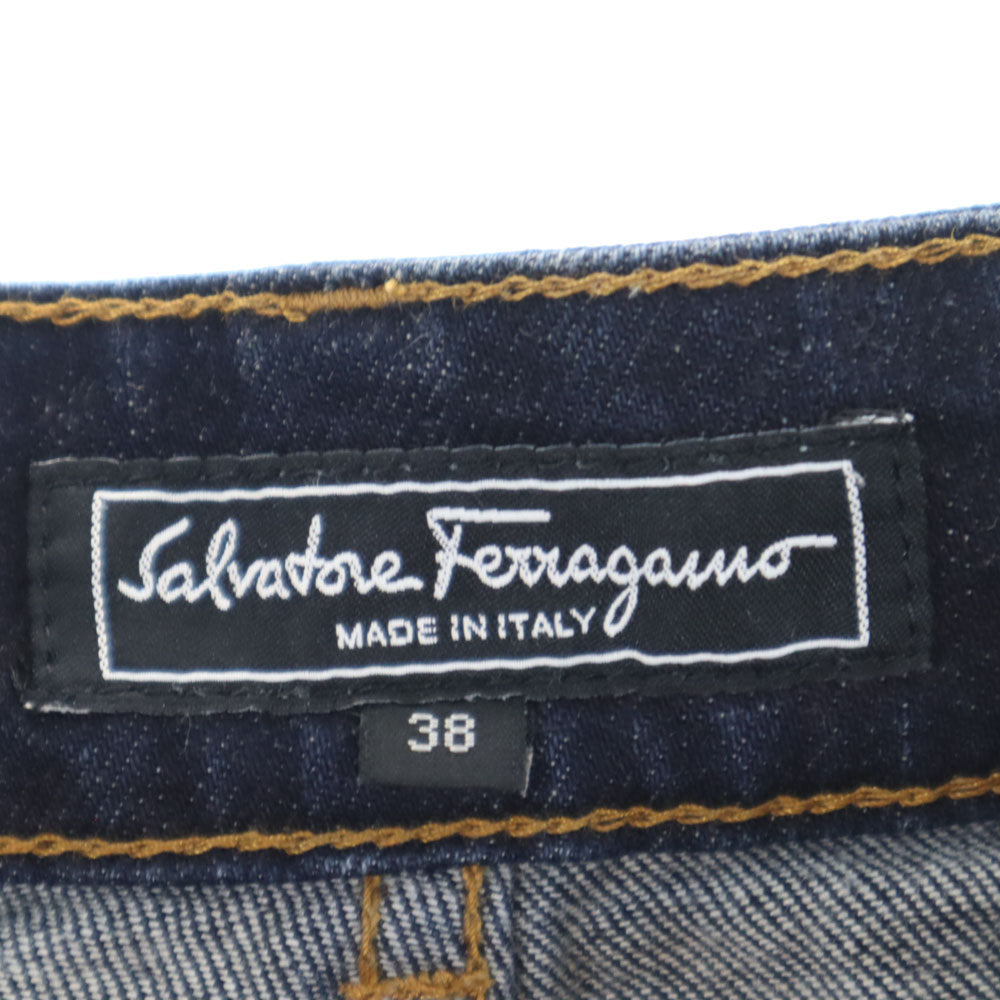 サルヴァトーレフェラガモ ストレートデニムパンツ 38 ネイビー Salvatore Ferragamo ジーパン レディース