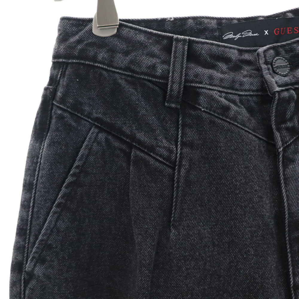 未使用 ゲス × マリリンモンロー コラボ テーパードデニムパンツ 67（27） ブラック Guess MARILYN MONROE タグ付き レディース