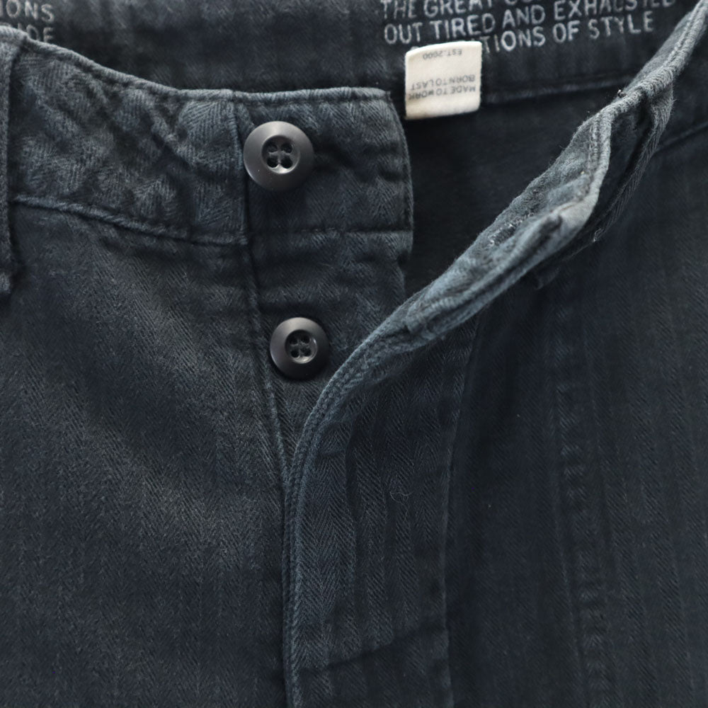 COOTIE クーティー ヘリンボーン ボタンフライ ロングパンツ w30 ブラック系 メンズ