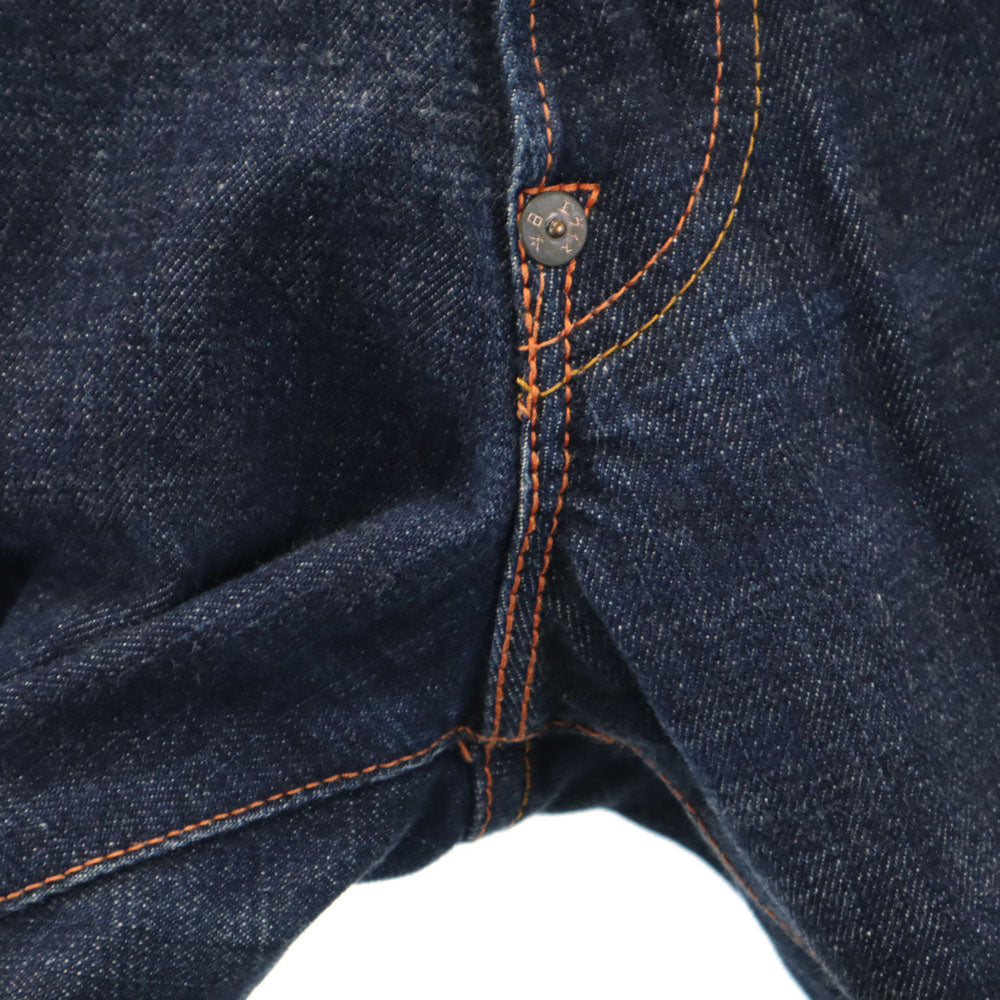 EVISU エヴィス 1460 切抜き大黒 家紋ペイント カモメ 赤耳 デニムパンツ W30 インディゴ PARIS ジーンズ セルビッチ Vステッチ 隠しリベット オフセットベルトループ メンズ