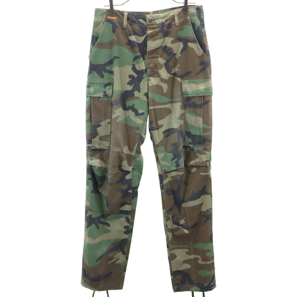 アメリカ軍 80s DLA ウッドランドカモ カモフラ柄 ミリタリー カーゴパンツ カーキ US ARMY 迷彩 ボタンフライ メンズ