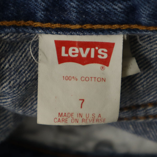 リーバイス 90s 17501 USA製 オールド テーパードデニムパンツ 7 ブルー Levi's ジーンズ ボタンフライ レディース