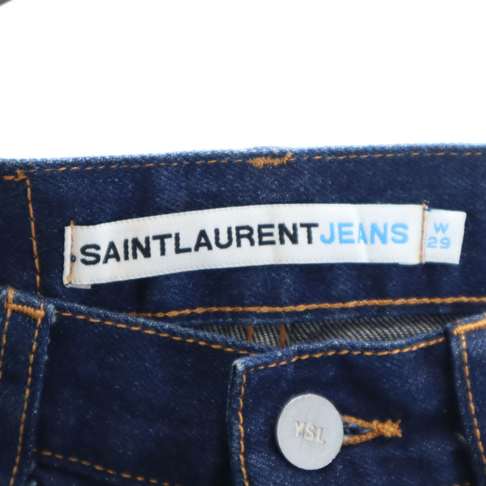 未使用 SAINT LAURENT サンローラン ストレートデニムパンツ W29 インディゴ JEANS ジーンズ ボタンフライ メンズ
