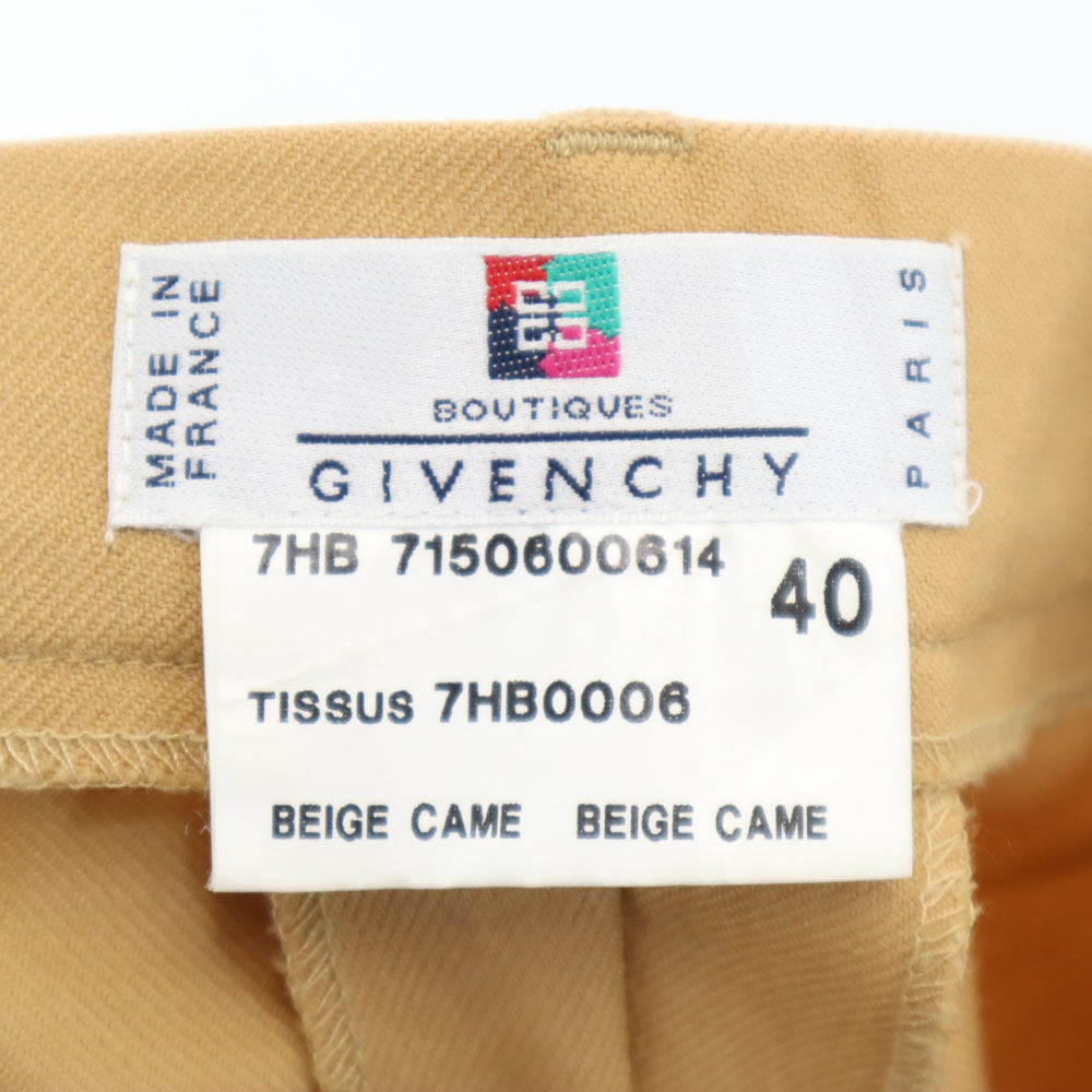 Givenchy ジバンシー 90s フランス製 オールド ウールパンツ 40 キャメル レディース
