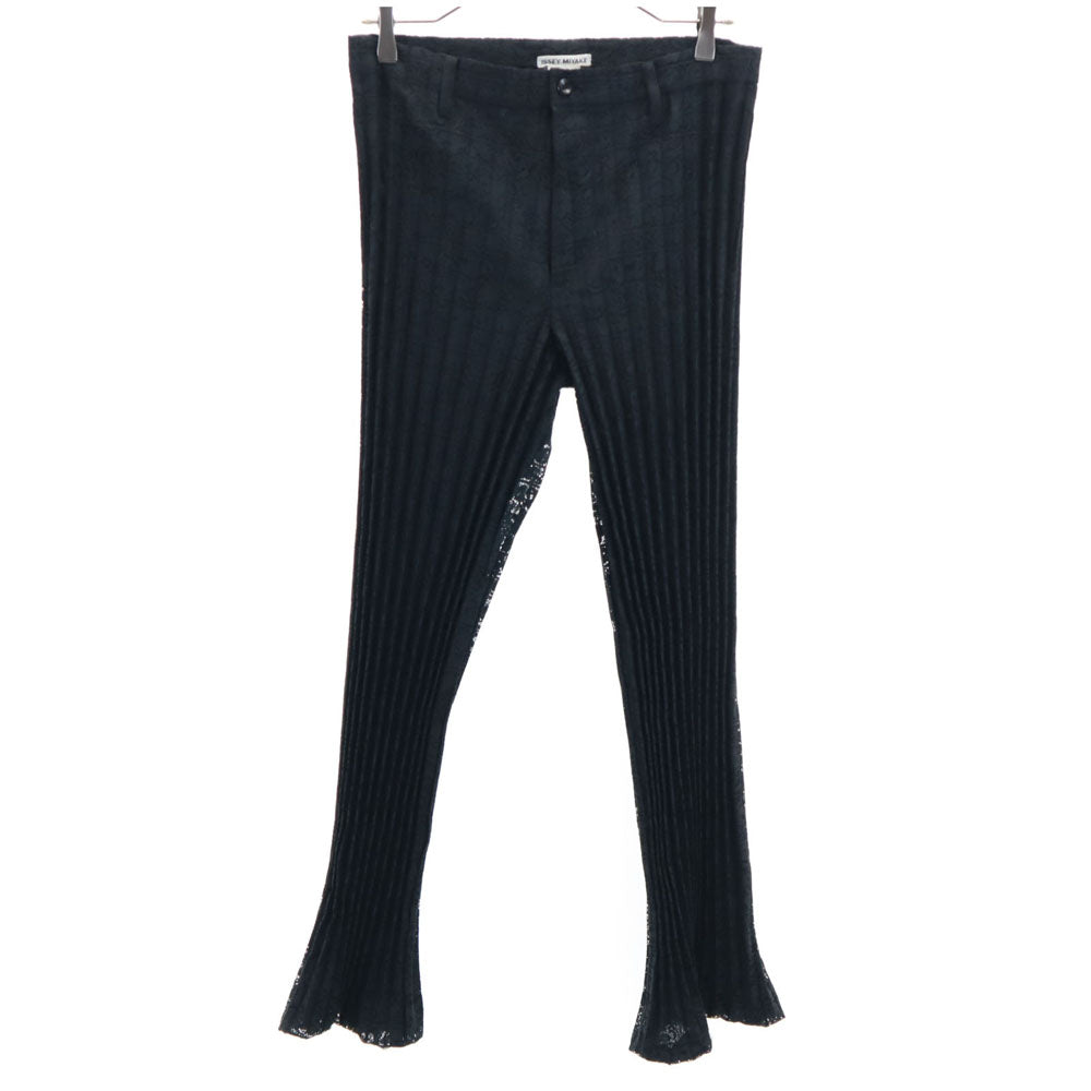 ISSEY MIYAKE イッセイミヤケ 日本製 レース パンツ 2 ブラック レディース