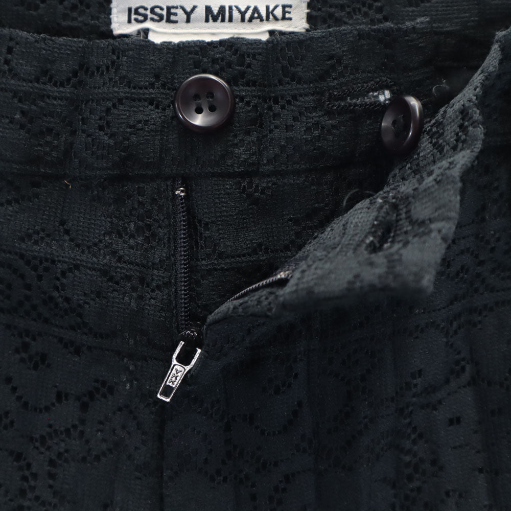 ISSEY MIYAKE イッセイミヤケ 日本製 レース パンツ 2 ブラック レディース