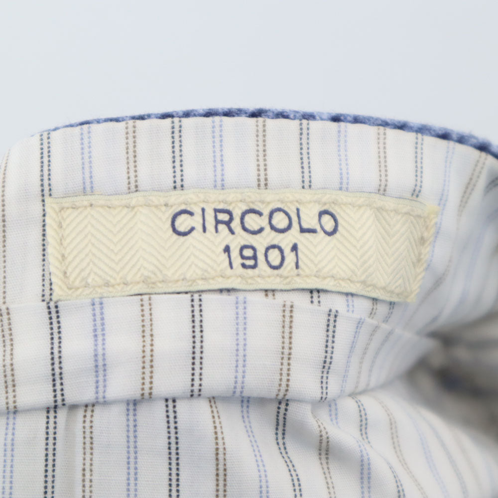 チルコロ ヘリンボーン柄 ジャージー パンツ 44 ネイビー系 ストレッチ メンズ