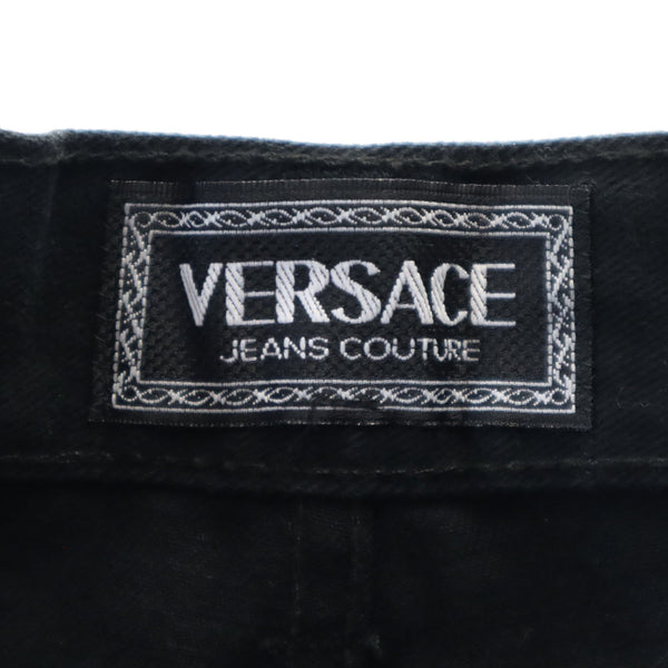 未使用 ヴェルサーチ ジーンズ クチュール テーパードパンツ W27 ブラック VERSACE JEANS COUTURE メンズ