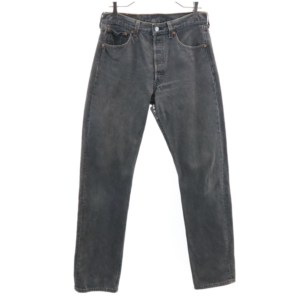 Levi's リーバイス 90s 96年 501 USA製 オールド 後染め ブラック デニムパンツ W32 チャコールグレー ジーンズ メンズ