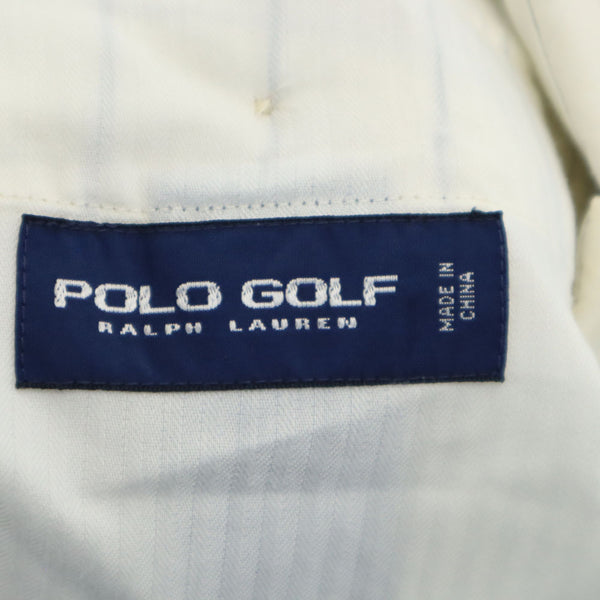 ポロゴルフ リネンブレンド ストライプ柄 ロングパンツ 35/34 ホワイト POLO GOLF RALPH LAUREN トラウザー メンズ