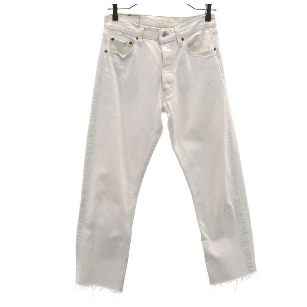 Levi's リーバイス 90s 501 ユーロリーバイス オールド カットオフ加工 ストレートパンツ W29 ホワイト ボタンフライ メンズ