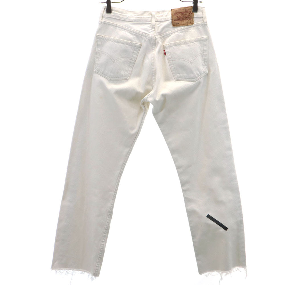 Levi's リーバイス 90s 501 ユーロリーバイス オールド カットオフ加工 ストレートパンツ W29 ホワイト ボタンフライ メンズ