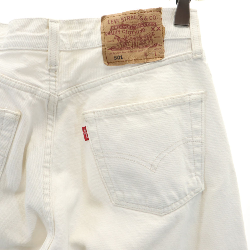 Levi's リーバイス 90s 501 ユーロリーバイス オールド カットオフ加工 ストレートパンツ W29 ホワイト ボタンフライ メンズ