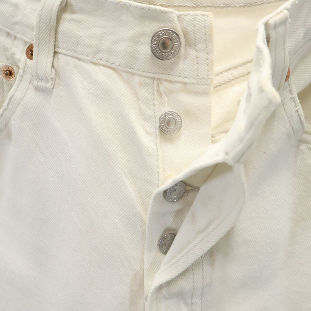 Levi's リーバイス 90s 501 ユーロリーバイス オールド カットオフ加工 ストレートパンツ W29 ホワイト ボタンフライ メンズ