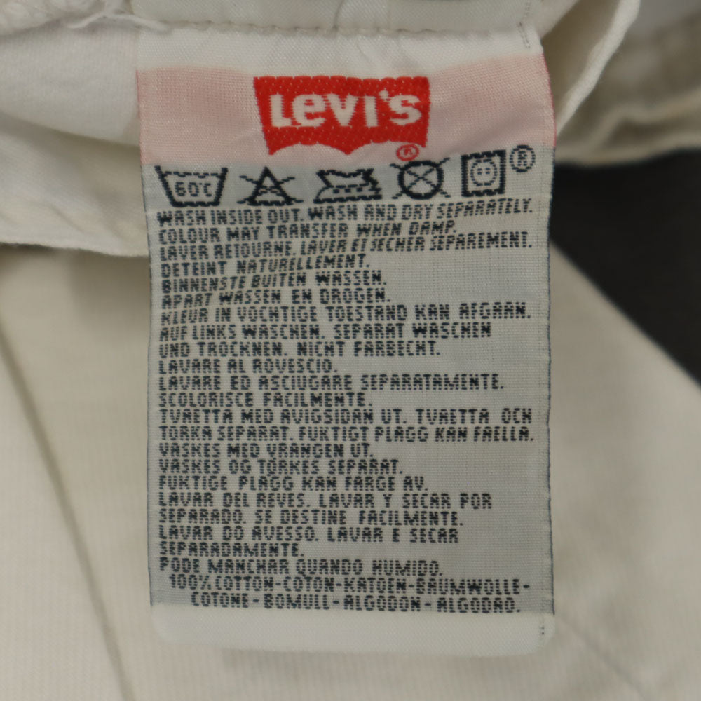 Levi's リーバイス 90s 501 ユーロリーバイス オールド カットオフ加工 ストレートパンツ W29 ホワイト ボタンフライ メンズ