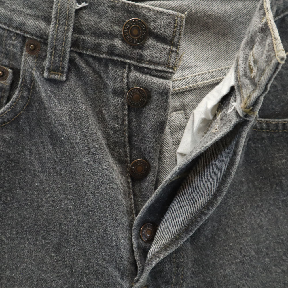 Levi's リーバイス 90s USA製 501 オールド 後染め ブラック ストレートデニムパンツ ｗ27 ブラック系 ジーンズ ボタンフライ レディース