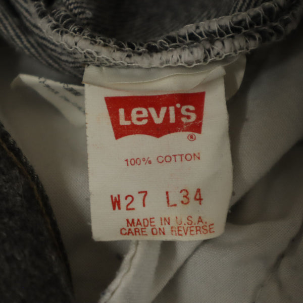 リーバイス 90s USA製 501 オールド 後染め ブラック ストレートデニムパンツ ｗ27 ブラック系 Levi's ジーンズ ボタンフライ レディース