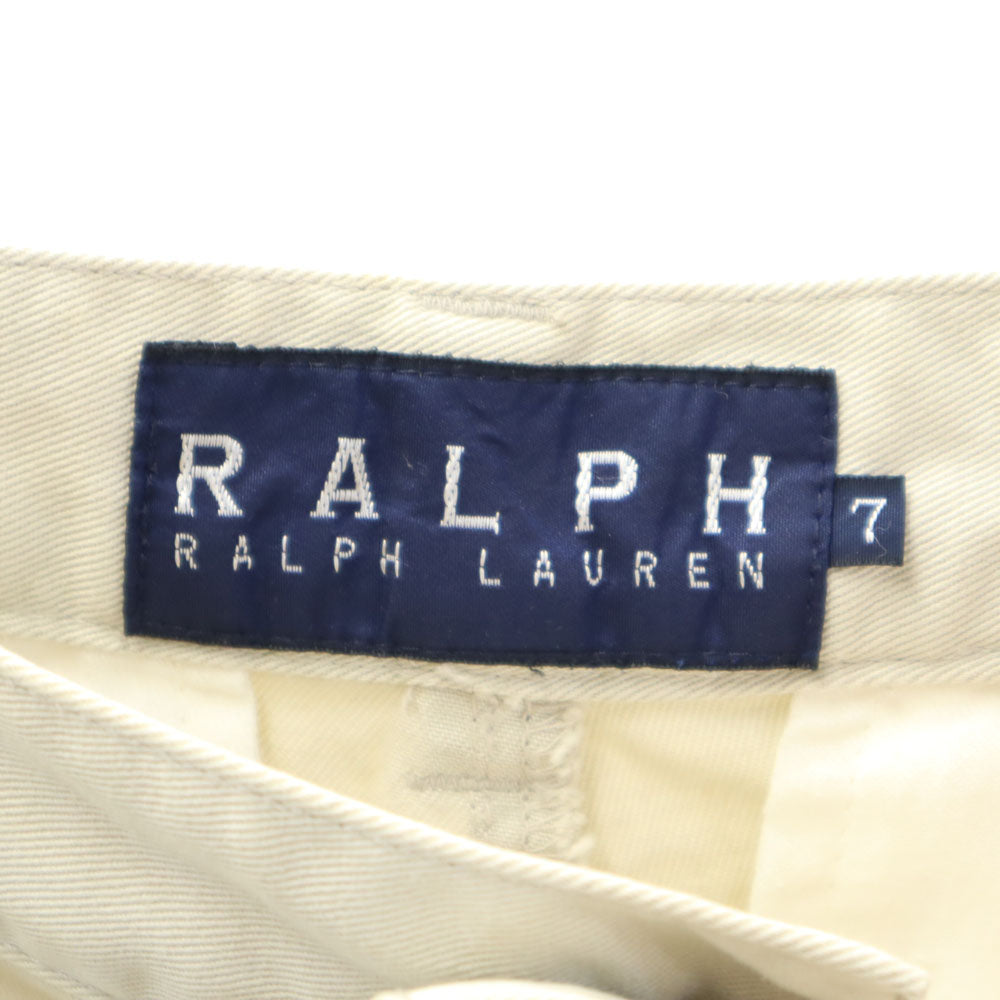 RALPH RALPH LAUREN ラルフラルフローレン ポロチノ チノパンツ 7 ベージュ タック レディース